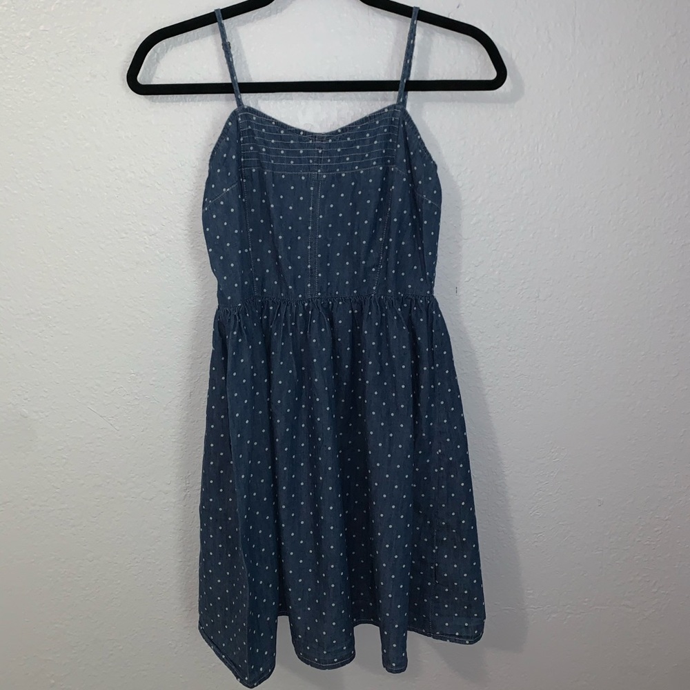 Chambray Polka Dot Dress by So